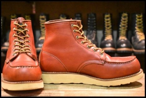 【7E 良品 半円犬タグ 95年】レッドウィング 875 アイリッシュセッター 赤茶 オロラセット モックトゥ ブーツ redwing HOPESMORE
