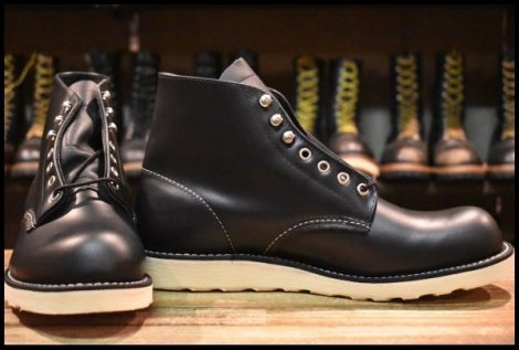 【9.5D 箱付 未使用 犬タグ復刻 21年】レッドウィング 8165 アイリッシュセッター 黒 ブラッククローム 編み上げ ブーツ redwing HOPESMORE