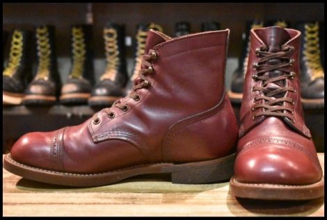 【8.5D 良品 17年】レッドウィング 8012 アイアンレンジ マンソン バーガンディ セトラー キャップトゥ 編み上げ ブーツ redwing HOPESMORE