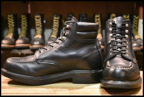 【8D 良品 11年】レッドウィング 8133 スーパーソール 黒 ブラッククローム モックトゥ 編み上げ ブーツ redwing HOPESMORE