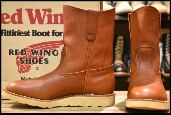 【7EEE 箱付 DEAD 旧犬タグ 89年】レッドウィング 866 ペコス 赤茶 オロラセット ビンテージ プルオン ブーツ redwing pecos HOPESMORE