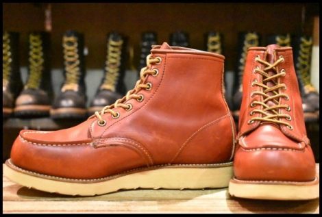 【7E 良品 半円犬タグ 95年】レッドウィング 875 アイリッシュセッター 赤茶 オロラセット モックトゥ ブーツ redwing HOPESMORE
