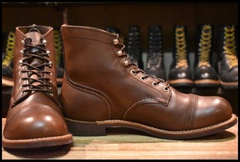 【9.5D 箱付 美品 22年】レッドウィング 8111 アイアンレンジャー 茶 アンバー ハーネス キャップトゥ ブラウン ブーツ redwing HOPESMORE