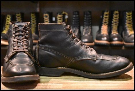 【9D 箱付 良品 19年】レッドウィング 8075 1930s スポーツ ブラック 黒 プレーリー フラットボックス 編み上げ ブーツ redwing HOPESMORE