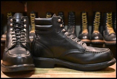 【8D 良品 11年】レッドウィング 8133 スーパーソール 黒 ブラッククローム モックトゥ 編み上げ ブーツ redwing HOPESMORE