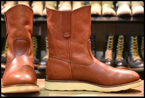 【8E 良品 緑犬タグ 96年】レッドウィング 866 ペコス 赤茶 オロラセット プルオン クッションソール ブーツ redwing pecos HOPESMORE