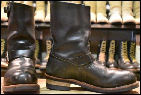 【10D 良品 10年】レッドウィング 2268 エンジニア 黒 ブラッククローム スチールトゥ プルオン ブーツ redwing HOPESMORE