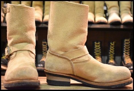 【8D 良品 08年】レッドウィング 8268 スエード エンジニア ホーソーンアビレーンラフアウト スチールトゥ ブーツ redwing HOPESMORE