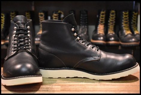 【10D 良品 犬タグ】レッドウィング 8165 アイリッシュセッター 黒 ブラッククローム プレーントゥ 編み上げ ブーツ redwing HOPESMORE