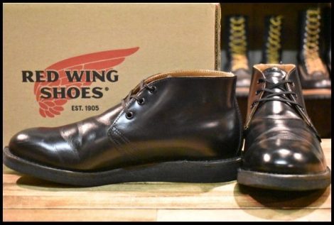 【8D 箱付 美品 10年】レッドウィング 9196 ポストマン チャッカ 黒 ブラック シャパラル 短靴 編み上げ ブーツ redwing HOPESMORE