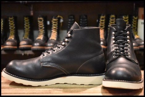 【10D 良品 犬タグ】レッドウィング 8165 アイリッシュセッター 黒 ブラッククローム プレーントゥ 編み上げ ブーツ redwing HOPESMORE