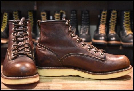 【8.5D 良品 07年】レッドウィング 2906 ラインマン 茶 ダーク ブラウン ブライヤーオイルスリック LTT ブーツ redwing HOPESMORE
