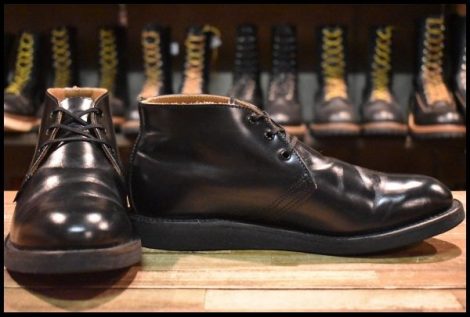 【8D 箱付 美品 10年】レッドウィング 9196 ポストマン チャッカ 黒 ブラック シャパラル 短靴 編み上げ ブーツ redwing HOPESMORE