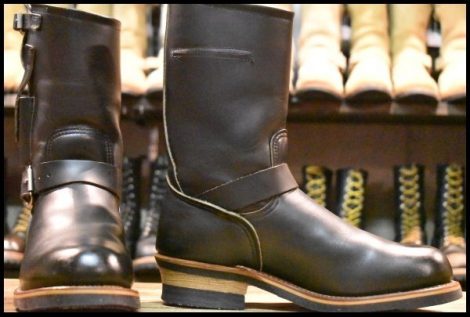 【8D 美品 PT91刺繍 98年】レッドウィング 8270 ナイフポケット エンジニア ブラック 黒 スチールトゥ プルオン ブーツ redwing HOPESMORE