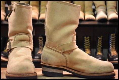 【7D 箱付 良品 PT99プリント 旧シルエット 06年】レッドウィング 8268 スエードエンジニア ラフアウト ブーツ redwing HOPESMORE