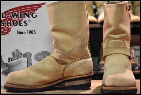 【7D 箱付 良品 PT99プリント 旧シルエット 06年】レッドウィング 8268 スエードエンジニア ラフアウト ブーツ redwing HOPESMORE