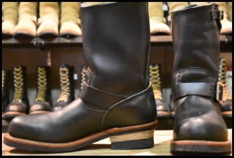 【8D 良品 10年】レッドウィング 2268 エンジニア 黒 ブラッククローム スチールトゥ ブーツ redwing HOPESMORE