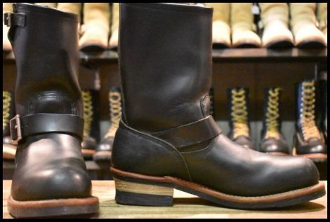 【8D 良品 10年】レッドウィング 2268 エンジニア 黒 ブラッククローム スチールトゥ ブーツ redwing HOPESMORE