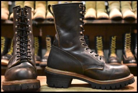 【6.5E 良品 羽タグ】レッドウィング 699 ロガー 黒 ブラッククローム ロング スチール無し 編み上げ 2218 ブーツ redwing HOPESMORE