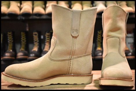 【7.5E 美品 08年】レッドウィング 8168 スエード ペコス ホーソーン アビレーン ラフアウト ベージュ ブーツ redwing pecos HOPESMORE