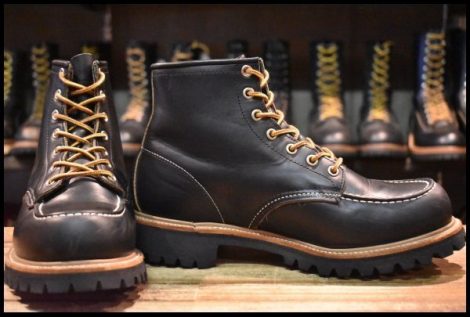 【8E 美品 犬タグ 98年】レッドウィング 8176 ビブラム アイリッシュセッター 黒 ブラッククローム モックトゥ ブーツ redwing HOPESMORE