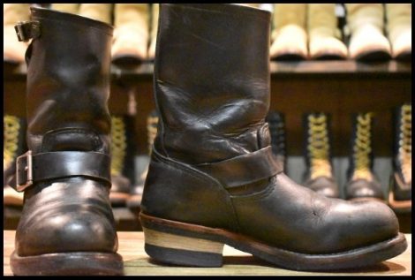 【5.5D 中古 09年】レッドウィング 2268 エンジニア 黒 ブラッククローム スチールトゥ プルオン ブーツ redwing HOPESMORE