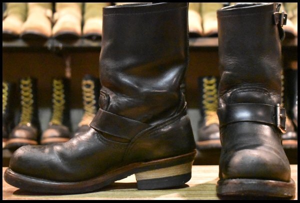 【5.5D 中古 09年】レッドウィング 2268 エンジニア 黒 ブラッククローム スチールトゥ プルオン ブーツ redwing HOPESMORE