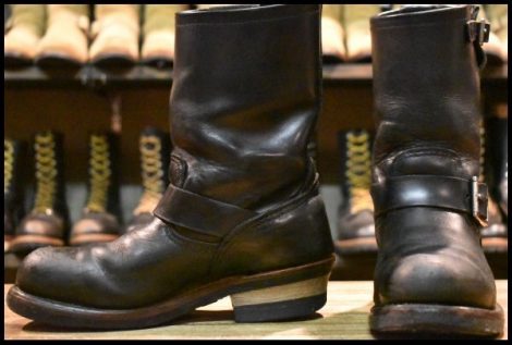 【5.5D 中古 09年】レッドウィング 2268 エンジニア 黒 ブラッククローム スチールトゥ プルオン ブーツ redwing HOPESMORE