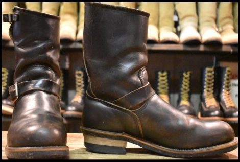 【9D 中古 PT91プリント 94年2月刻印】レッドウィング 2268 エンジニア ブラッククローム スチールトゥ プルオン ブーツ redwing HOPESMORE