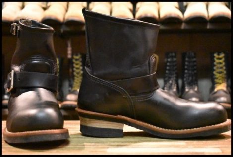 【7.5D 美品 14年】レッドウィング 2976 ショート エンジニア 黒 ブラッククローム スチールトゥ ブーツ redwing HOPESMORE