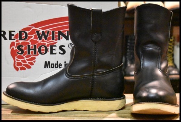 【9E 箱付 良品 羽タグ 98年】レッドウィング 8169 ペコス 黒 ブラッククローム プルオン ブーツ redwing pecos HOPESMORE