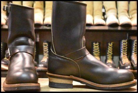 【9D 美品 PT91刺繍 98年】レッドウィング 2268 エンジニア 黒 ブラッククローム スチールトゥ プルオン ブーツ redwing HOPESMORE