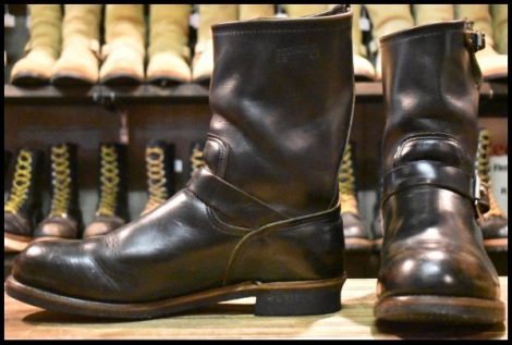 【11.5D 良品 PT91プリント 94年05月刻印】レッドウィング 2268 エンジニア 黒 ブラッククローム スチールトゥ ブーツ redwing HOPESMORE