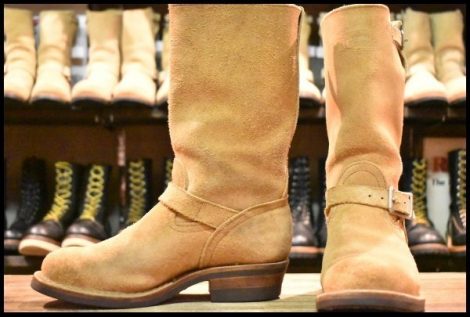 【8D 良品 08年】WESCO ウエスコ カスタムボス バーラップラフアウト ビブラム700シングル ベージュ ブーツ BOSS HOPESMORE