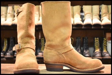 【8D 良品 08年】WESCO ウエスコ カスタムボス バーラップラフアウト ビブラム700シングル ベージュ ブーツ BOSS HOPESMORE