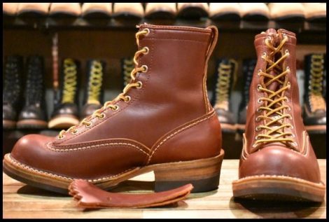 【7.5E 美品 00年】WESCO ウエスコ カスタムジョブマスターLTT レッドウッド 赤茶 ビブラム705 レースアップ ブーツ HOPESMORE