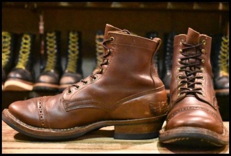 【8.5E 良品】WHITE’S ホワイツ スモークジャンパー ディストレスド 茶 メダリオントゥ ビブラム269シングル ブーツ HOPESMORE