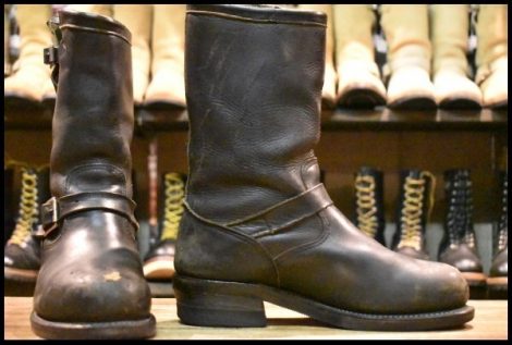 【7.5E 中古 黒タグ PT91 94年】Chippewa チペワ エンジニア 27863 黒 ブラック スチールトゥ 11インチハイト ブーツ 2268 HOPESMORE