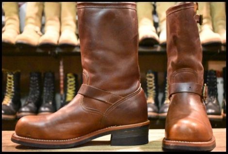 【9E 良品 黒タグ】Chippewa チペワ エンジニア 91066 茶 タンレネゲード ブラウン 11インチハイト スチールトゥ ブーツ HOPESMORE