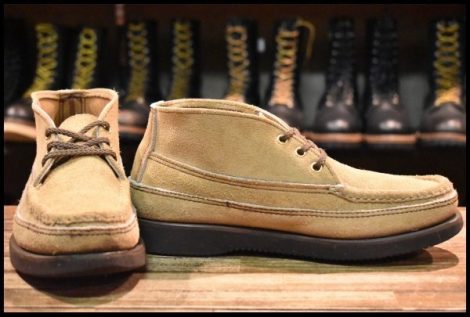 【7E 良品】RUSSELL MOCCASIN ラッセルモカシン スポーティングクレーチャッカ ララミースエード ダブルモカシン 短靴 ブーツ HOPESMORE