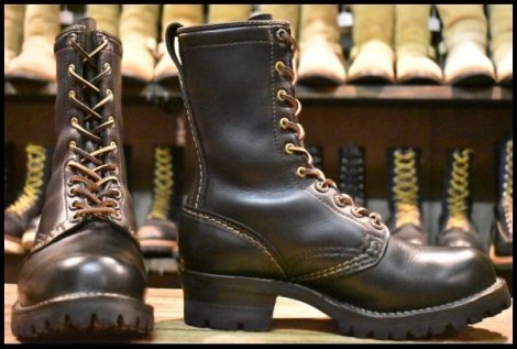 【7.5E 良品 07年】WESCO ウエスコ ジョブマスター 黒 ブラック ビブラム100シングル 9インチハイト 編み上げ ブーツ HOPESMORE