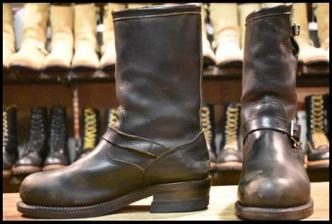 【7.5E 中古 黒タグ PT91 94年】Chippewa チペワ エンジニア 27863 黒 ブラック スチールトゥ 11インチハイト ブーツ 2268 HOPESMORE