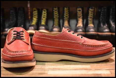 【7.5E 良品】RUSSELL MOCCASIN ラッセルモカシン フィッシングオックスフォード レッドシボ革 ダブルモカシン ブーツ HOPESMORE
