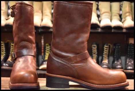【9E 良品 黒タグ】Chippewa チペワ エンジニア 91066 茶 タンレネゲード ブラウン 11インチハイト スチールトゥ ブーツ HOPESMORE