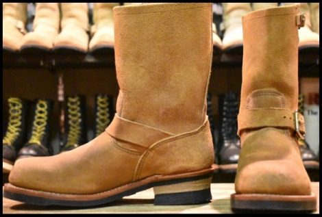 【8.5D 美品 10年】レッドウィング 8178 スエード エンジニア 茶 ミュールスキナー ブラウン スチールトゥ ブーツ 8268 redwing HOPESMORE