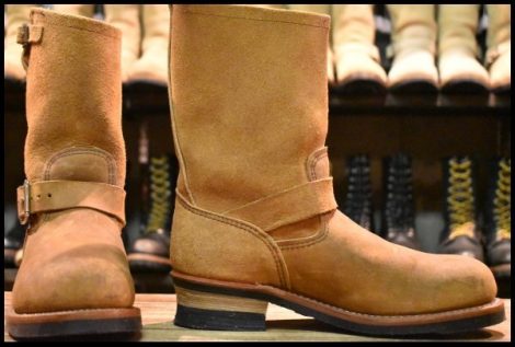 【8.5D 美品 10年】レッドウィング 8178 スエード エンジニア 茶 ミュールスキナー ブラウン スチールトゥ ブーツ 8268 redwing HOPESMORE