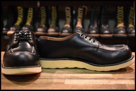 【9D 良品 犬タグ 98年】レッドウィング 8106 オックスフォード 黒 ブラッククローム 短靴 ローカット 編み上げ ブーツ redwing HOPESMORE