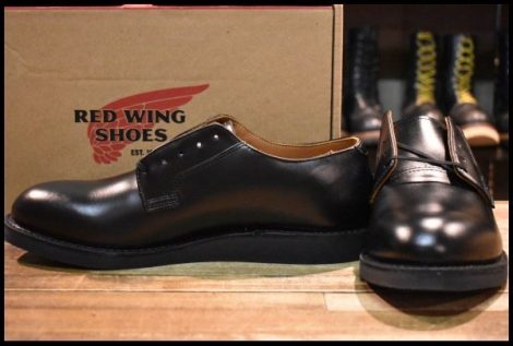 【10D 箱付 未使用 22年】レッドウィング 101 ポストマン シューズ 黒 ブラック シャパラル 短靴 レースアップ ブーツ redwing HOPESMORE