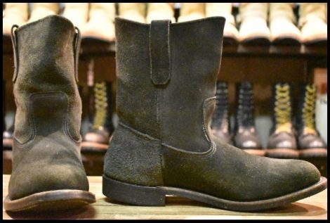 【10D 良品 08年】レッドウィング 8186 黒スエード ブラック ペコス ブラックラフアウト プルオン pecos ブーツ redwing HOPESMORE
