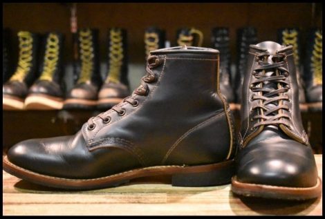 【8.5D 良品 20年】レッドウィング 9060 ベックマン ブラッククローンダイク 黒 茶芯 フラットボックス ブーツ redwing HOPESMORE